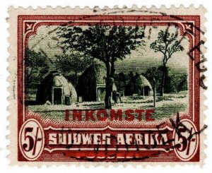 (I.B) South-West Africa Revenue : Duty Stamp 5/- (1931) Afrikaans