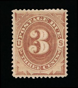 GENUINE SCOTT #J3 MINT OG H F-VF 1879 BROWN ABNC FIRST ISSUE POSTAGE DUE #15751