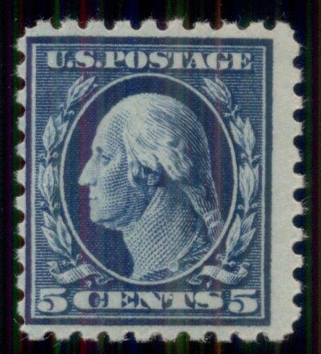 US #428 5¢ blue, p. 10, og, NH, F/VF, Scott $75.00