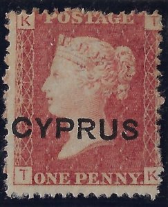 Cyprus QV Penny Red o/p Pl 201, KT/TK, sg 2/ Sc 2. MNG. CV  £27           (aa246
