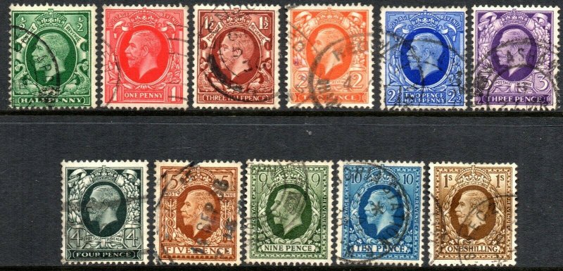 1934/36 Sg 439/449 Photogravure Definitive Set of 11 Good Used 