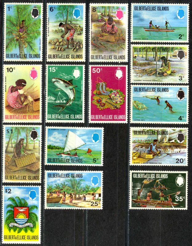 Gilbert & Ellice Islands Sc# 173-187 MNH 1971 Definitives