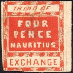 Mauritius BF3 4d Orange Bill of Exchange (3rd)