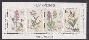Sweden # 1419, Wild Orchids, Souvenir Sheet Mint NH, 1/2 Cat.