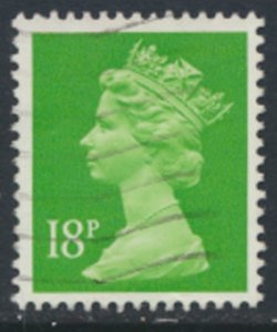 GB  Machin 18p SG X913  Used  1 Center band SC# MH104  see scans & details