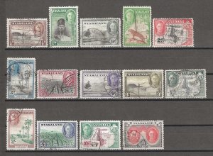 NYASALAND 1945/47 SG 144/157 USED