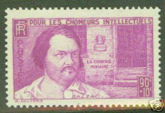 FRANCE Scott B88 Balzac stamp MH* CV $5.50