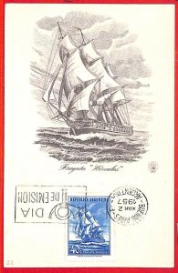 aa3244 - ARGENTINA - POSTAL HISTORY: MAXIMUM CARD 1957  Frigate Hercules  NAVY