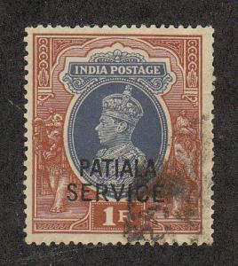 India (Patiala) Official India Ovpt (43)(Scott #O74) Used