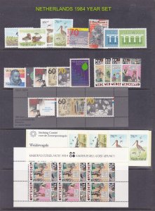 Netherlands MNH OG 1984 Year Set - Includes 1 Booklet & 2 Souvenir Sheets