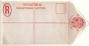 TONGA Unused Postal Stationery 6d Registered Envelope {samwells-covers}MAL60