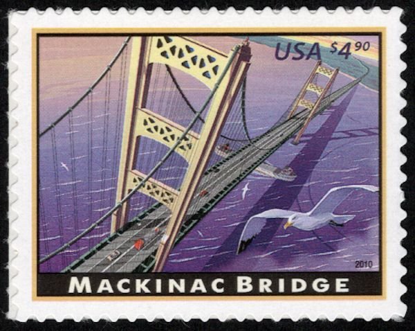 US #4438 $4.90 Face, Mackinac Bridge, VF/XF mint never hinged, super nice, HI...