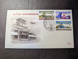 1963 Republic of the Congo Souvenir First Day Cover FDC Air Congo
