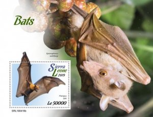 Sierra Leone - 2019 Bats on Stamps - Stamp Souvenir Sheet - SRL190416b