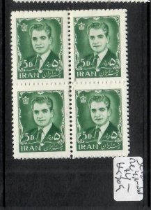 IRAN    SHAH 5D      SC 1209       BLOCK OF 4  MNH         PPO619H