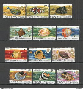 1974 Penrhyn Fauna Fish & Marine Life !!! Michel 22 Euro Set ** Nw0078