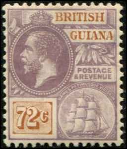 British Guiana SC# 187 Colony Seal 72c MLH