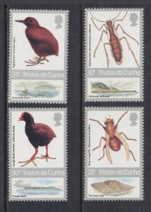 TRISTAN DA CUNHA Sc# 404 - 407 MNH FVF Set4 Insects & Birds