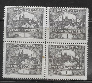 Czechoslovakia 41 25h Hradcany Block of 4 MNH