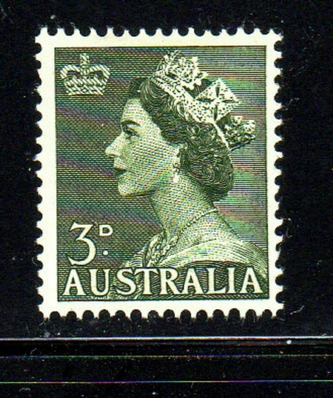 AUSTRALIA #257  1953  3p  QEII     MINT  VF NH  O.G