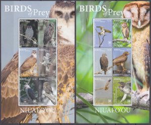 2018 Niuafo'ou 706-711/B83+712-717/B84 Birds of prey 71,50 €