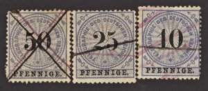 GERMANY Empire 1873-1875 Used Telegraph Stamps