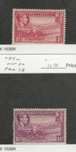 Montserrat, Postage Stamp, #93a, 94a Perf 13 Mint Hinged, 1938, JFZ