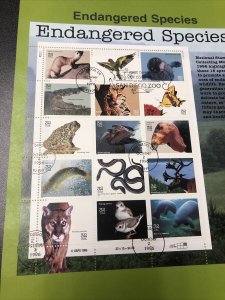 USPS 3105 Endangered Species Souvenir Page First Day Of Issue 1996