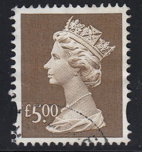 GB UK, Machin 1999 QE2 fine used £5.00, Scott MH283,SG Y 1803, Mi 1796, Mi 1796
