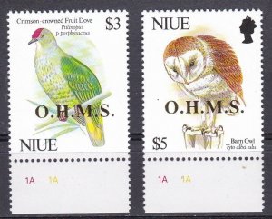 Niue, Fauna, Birds, O.H.M.S MNH / 1994