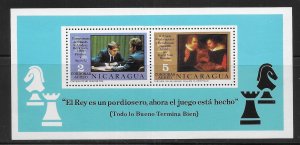 Nicaragua C891 NOTE History of Chess s.s. MNH