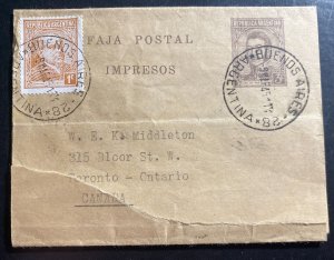 1934 Buenos Aires Argentina Stationery Wrapper Cover To Toronto Canada