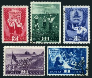 Russia 1284-1288, CTO. Mi 1275-1279. Young Pioneers, 1948. Flying model plane, 