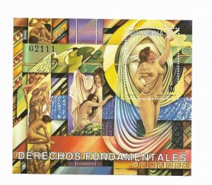 COLOMBIA 1993 FRENCH DECLARATION OF HUMAN RIGHTS HISTORY ART SOUVENIR SHEET