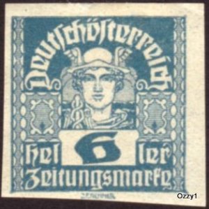 Austria 1920 Sc#P32 SG#N368 6H Blue Numeral UNUSED-VF-OG-H.