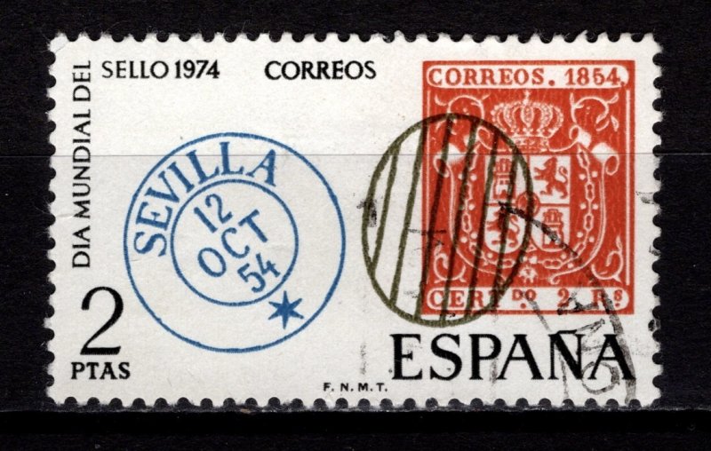 Spain 1974 World Stamp Day, 2p [Used]