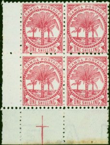 Samoa 1895 1s Rose SG63 Fine MNH Block of 4