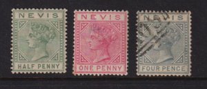 Nevis - #21-22, #27 - cat. $ 44.00