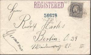 #514, Newark NJ to Germany, Registered Covers