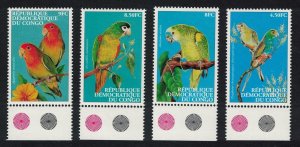 DR Congo Parrots Cockatoos Birds 4v Margins Traffic lights 2000 MNH MI#1500-1503