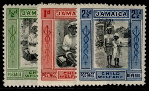 JAMAICA GV SG107-107c, 1923 child welfare set, LH MINT. Cat £25.