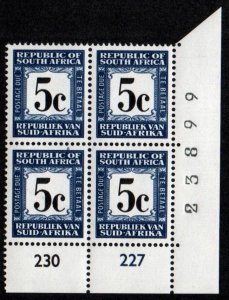 South Africa # J70 Plate Block MNH