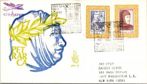 Italy 1975 FDC - Petrarca / Airmail - Aroca Petrarca - J8637