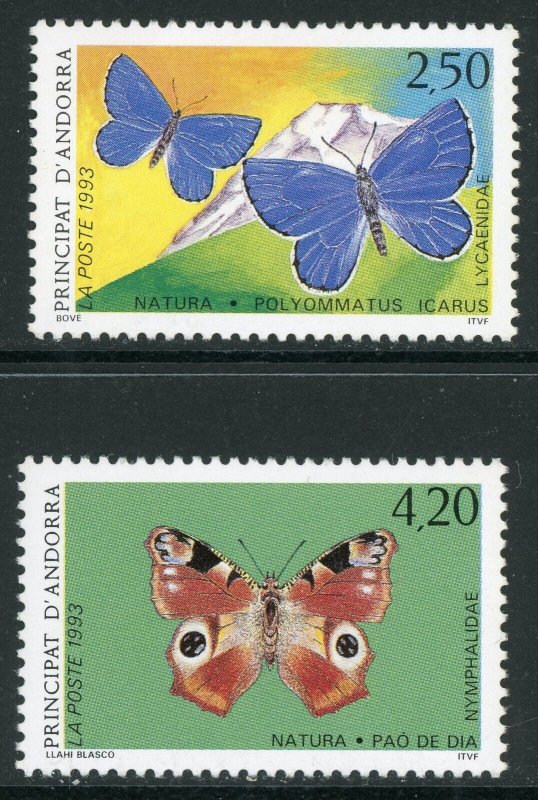 French Colony 1993 Andorra Butterfly Sc #427-28 MNH H268 ⭐⭐