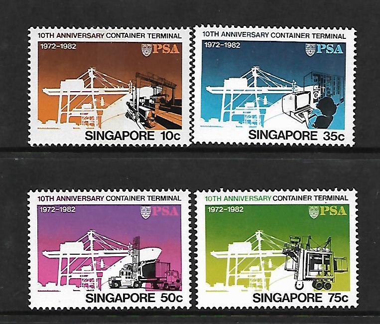 SINGAPORE, 400-403, MINT HINGED, CONTAINER TERMINAL