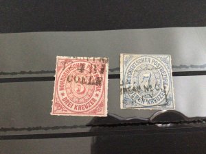 North German District 1868 used rouletted stamps Ref 57400