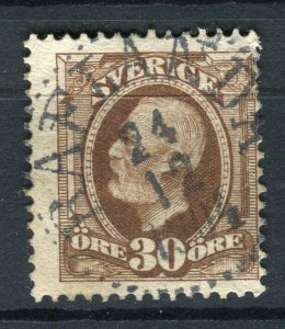 SWEDEN; 1890s classic Oscar issue fine used 30ore value, fair Postmark