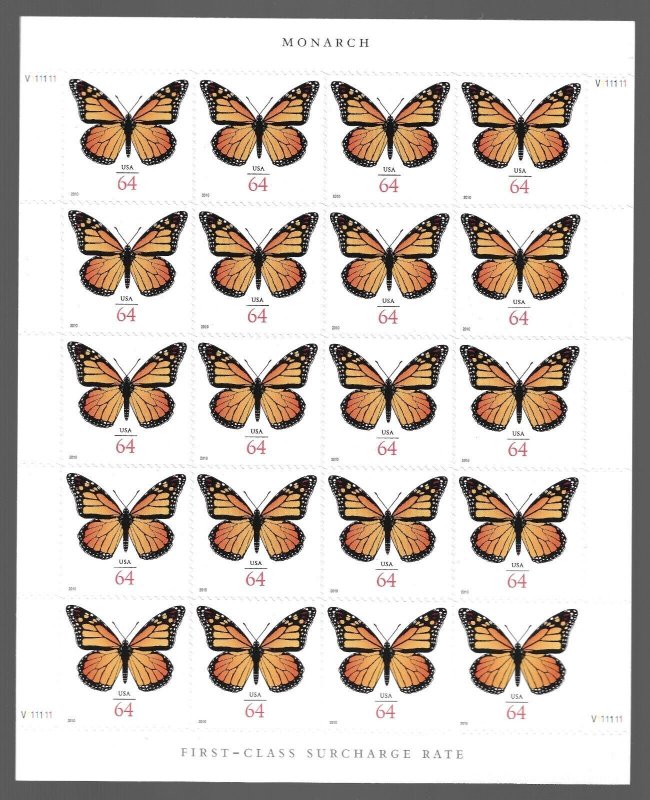 US 4462- Pane of 20 - 64¢ Stamps. Monarch Butterfly.   FREE SHIPPING!!