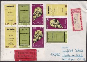 EAST GERMANY 1968 registered cover - nice franking - ......................a3346