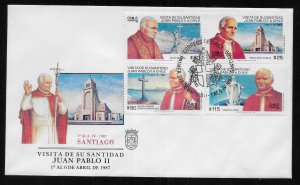 Chile 744-747 Pope John Paul II Visit FDC First Day Cover